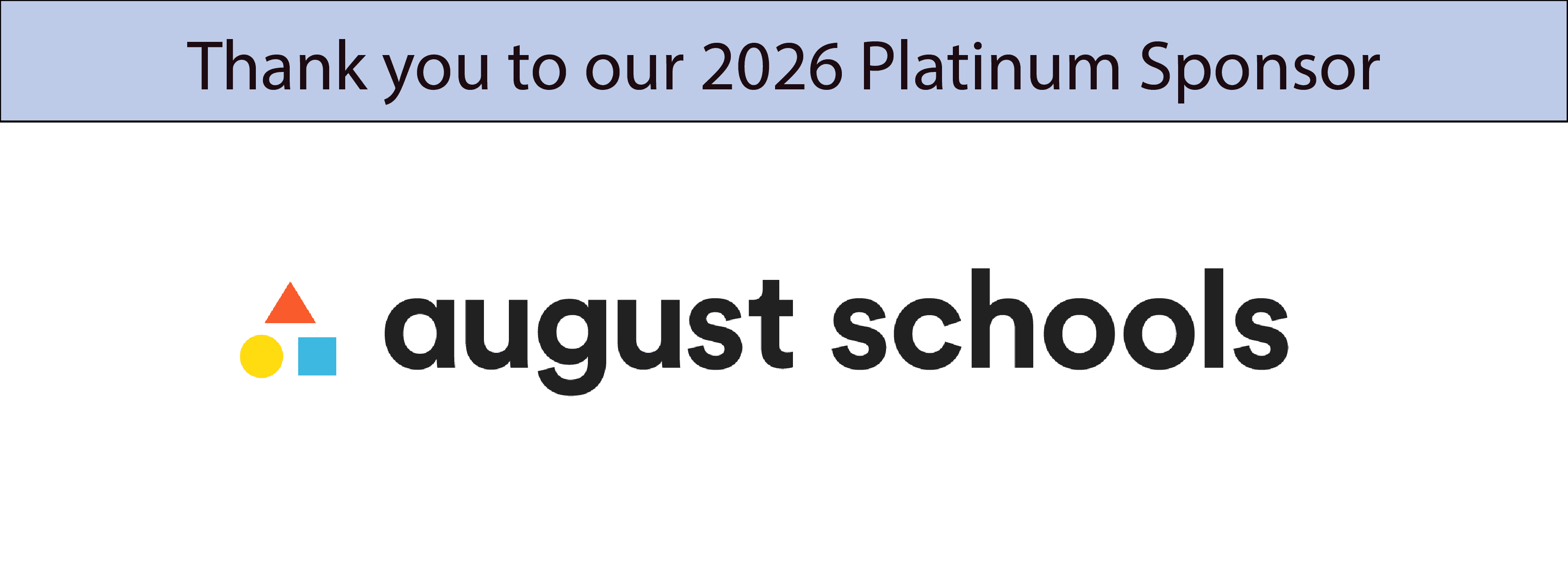 Logo for August Schools, 2026 Platinum sponsor.