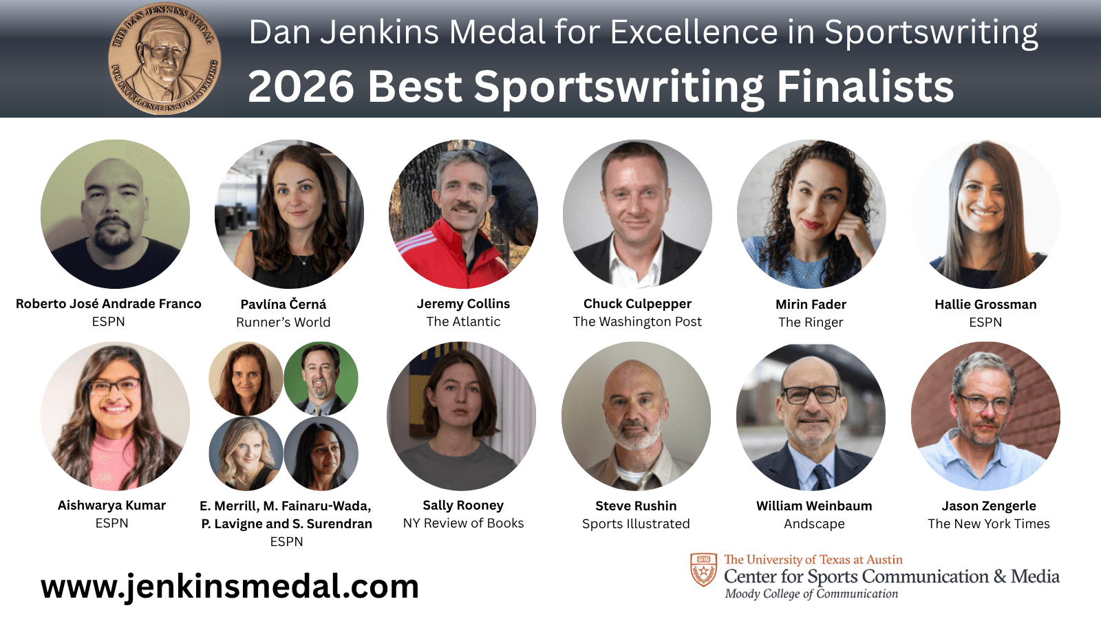 The nominees for the 2026 Best Sportswriting category