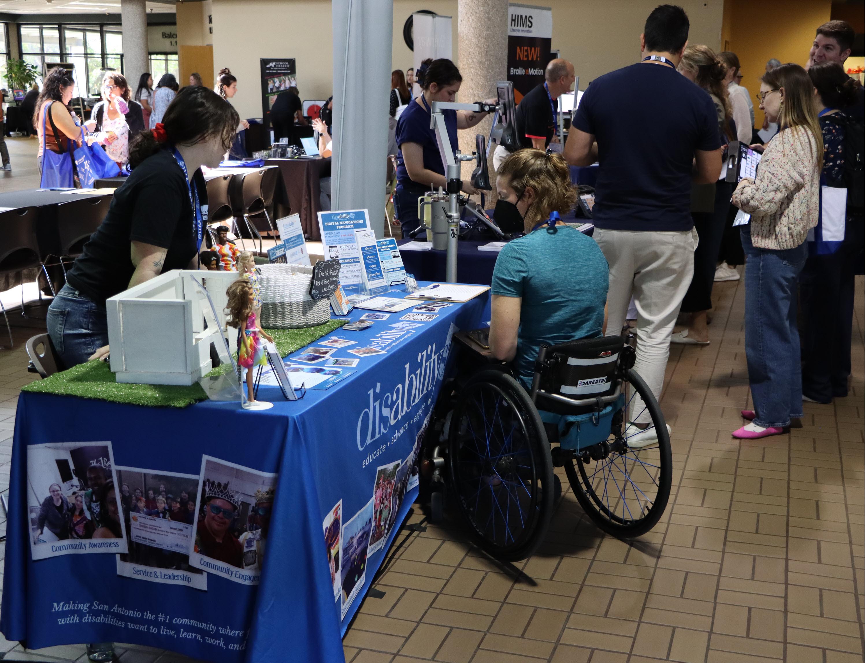 busy exhibit hall