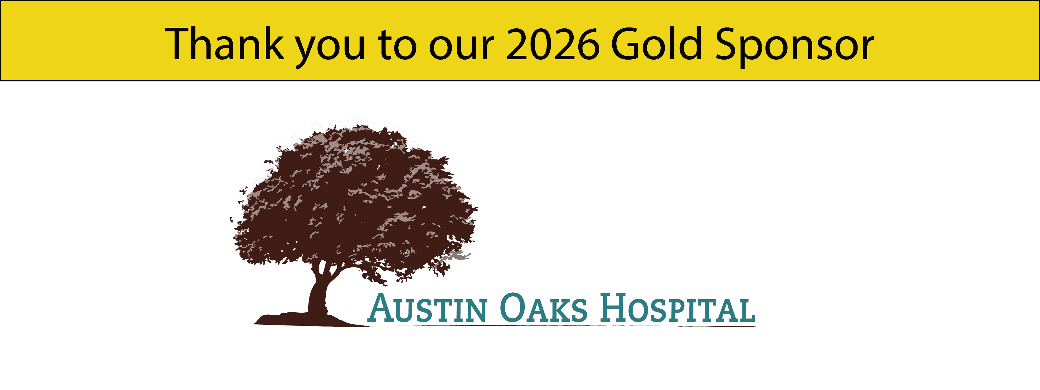Logo for Ausrtin Oaks Hospital, 2026 Gold Sponsor.